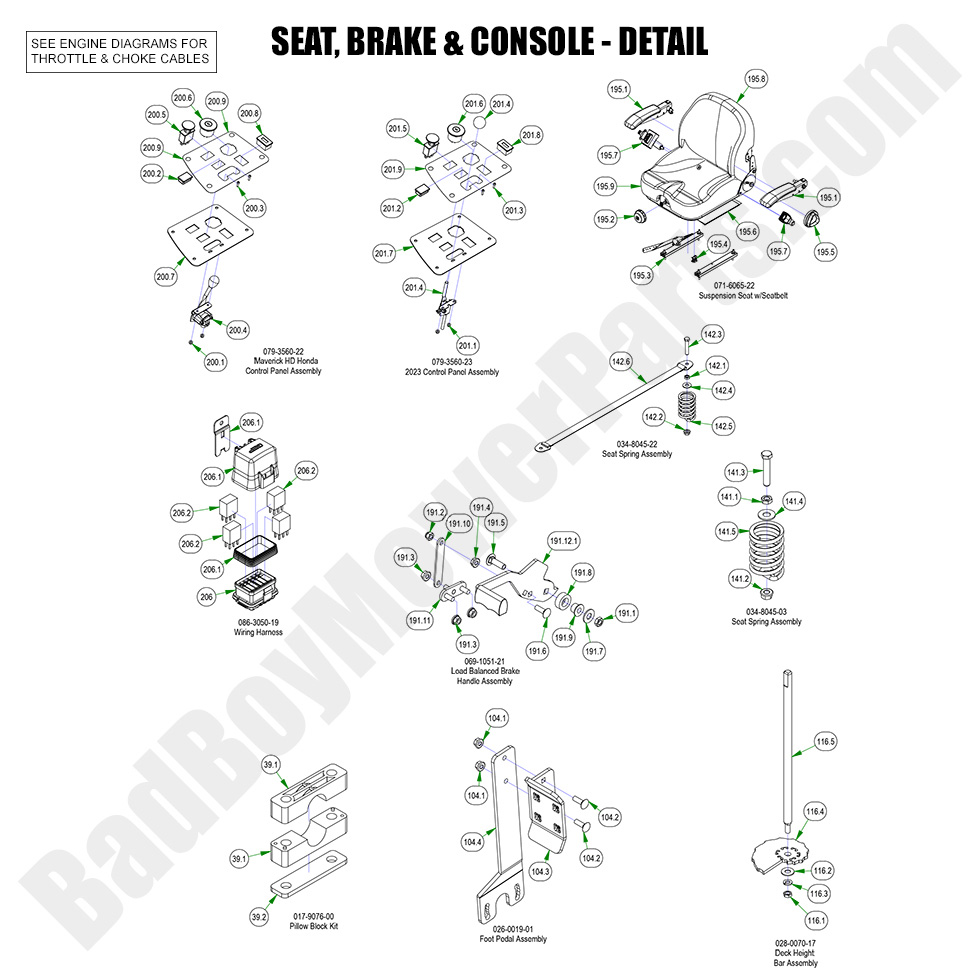 2023 Maverick HD - Seat, Brake & Console - Detail
